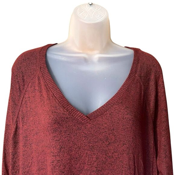 Maurices Haven Cozy Knit V-Neck Burgundy Pullover Top Sz XL Long Sleeves - Picture 4 of 9